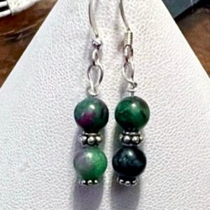 Shop Ruby Zoisite Earrings! Zoisite with Raw Ruby Earrings | Natural genuine Ruby Zoisite earrings. Buy crystal jewelry, handmade handcrafted artisan jewelry for women.  Unique handmade gift ideas. #jewelry #beadedearrings #beadedjewelry #gift #shopping #handmadejewelry #fashion #style #product #earrings #affiliate #ad