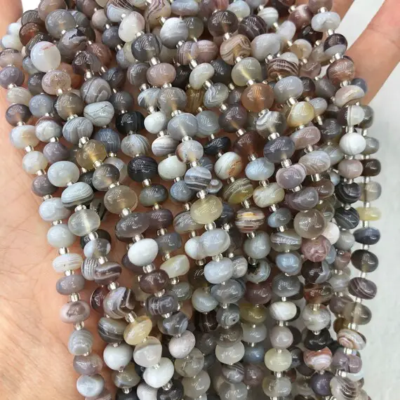 7-8mm Botswana Agate Pebble Chip Beads, Gemstone Beads, Wholesale Beads