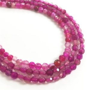 Shop Agate Faceted Beads! 4mm Faceted Pink Agate Beads, Gemstone Beads | Natural genuine faceted Agate beads for beading and jewelry making.  #jewelry #beads #beadedjewelry #diyjewelry #jewelrymaking #beadstore #beading #affiliate #ad