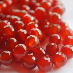 Shop Agate Faceted Beads! High Quality Grade A Red Agate Semi-precious Gemstone FACETED Round Beads – 6mm, 8mm, 10mm sizes – 15" strand | Natural genuine faceted Agate beads for beading and jewelry making.  #jewelry #beads #beadedjewelry #diyjewelry #jewelrymaking #beadstore #beading #affiliate #ad