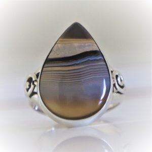 Shop Agate Rings! Botswana Agate Ring, Handmade Jewelry, 925Sterling Silver Ring, Natural Banded agate, Christmas Gift, Boho Ring, Dainty, Trendy Navajo Gypsy | Natural genuine Agate rings, simple unique handcrafted gemstone rings. #rings #jewelry #shopping #gift #handmade #fashion #style #affiliate #ad