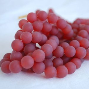 Shop Agate Round Beads! Red Agate MATTE FROSTED Round Beads – 4mm, 6mm, 8mm, 10mm sizes – 15" Strand –  Semi-precious Gemstone | Natural genuine round Agate beads for beading and jewelry making.  #jewelry #beads #beadedjewelry #diyjewelry #jewelrymaking #beadstore #beading #affiliate #ad
