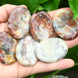 Shop Agate Stones & Crystals! Natural Crazy Agate Worry Stone,Healing Worry Stone,Chakra Worry Stone,Size 35x45MM | Natural genuine stones & crystals in various shapes & sizes. Buy raw cut, tumbled, or polished gemstones for making jewelry or crystal healing energy vibration raising reiki stones. #crystals #gemstones #crystalhealing #crystalsandgemstones #energyhealing #affiliate #ad
