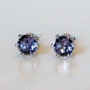 Shop Alexandrite Earrings! Alexandrite 4mm Studs ~ Alexandrite Earrings ~ Alexandrite Stud Earrings ~ Purple to Blue Color Change Alexandrite ~ June Birthstone | Natural genuine Alexandrite earrings. Buy crystal jewelry, handmade handcrafted artisan jewelry for women.  Unique handmade gift ideas. #jewelry #beadedearrings #beadedjewelry #gift #shopping #handmadejewelry #fashion #style #product #earrings #affiliate #ad