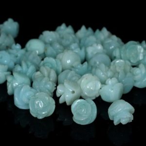 8MM  Amazonite Gemstone Carved Rose Flower Beads BULK LOT 5,10,20,30,50 (90187255-002) | Natural genuine other-shape Gemstone beads for beading and jewelry making.  #jewelry #beads #beadedjewelry #diyjewelry #jewelrymaking #beadstore #beading #affiliate #ad
