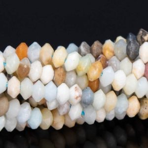 Shop Amazonite Rondelle Beads! 3x2MM Multicolor Amazonite Beads Grade AAA Genuine Natural Gemstone Full Strand Rondelle Loose Beads 15" Bulk Lot Options (110839-3252) | Natural genuine rondelle Amazonite beads for beading and jewelry making.  #jewelry #beads #beadedjewelry #diyjewelry #jewelrymaking #beadstore #beading #affiliate #ad