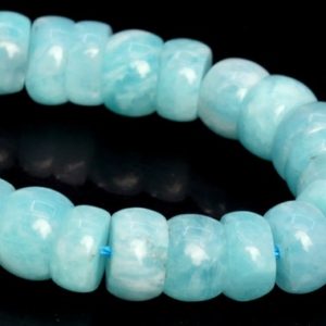 Shop Amazonite Rondelle Beads! 6×2-4MM Genuine Natural Blue Amazonite Beads Grade AA Gemstone Half Strand Rondelle Loose Beads 7" Bulk Lot Options (107895h-2586) | Natural genuine rondelle Amazonite beads for beading and jewelry making.  #jewelry #beads #beadedjewelry #diyjewelry #jewelrymaking #beadstore #beading #affiliate #ad