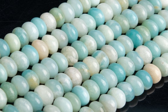 Genuine Natural Blue Amazonite Loose Beads Rondelle Shape 6x4mm 8x5mm