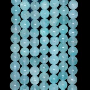 Shop Amazonite Round Beads! 5-6mm Aqua Amazonite Gemstone Light Aqua Blue Grade AA  Round Loose Beads 15.5 inch Full Strand (80000766-207) | Natural genuine round Amazonite beads for beading and jewelry making.  #jewelry #beads #beadedjewelry #diyjewelry #jewelrymaking #beadstore #beading #affiliate #ad
