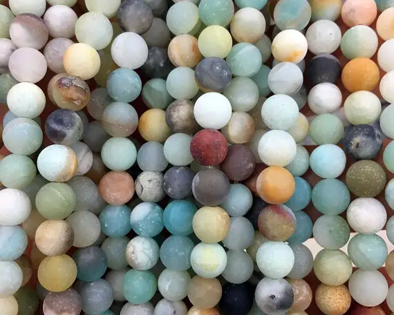 Rainbow Amazonite Matte Beads, Natural Gemstone Beads, Stone Beads 4mm 6mm 8mm 10mm 12mm 15''