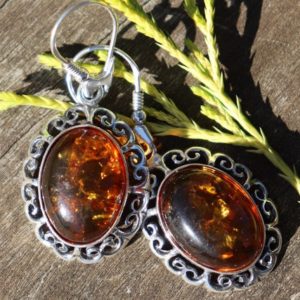Shop Amber Earrings! Baltic Amber set in 925 Silver, Healing Stone Earrings with Positive Healing Energy! | Natural genuine Amber earrings. Buy crystal jewelry, handmade handcrafted artisan jewelry for women.  Unique handmade gift ideas. #jewelry #beadedearrings #beadedjewelry #gift #shopping #handmadejewelry #fashion #style #product #earrings #affiliate #ad