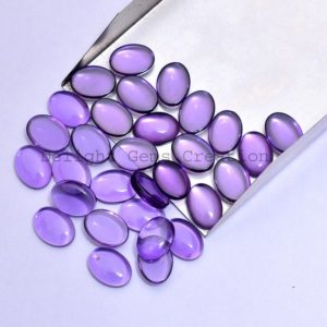 Shop Amethyst Cabochons! 9x12mm AMETHYST Smooth Oval Cabochons, Amethyst Gemstone Cabs, Loose Gemstone Calibrated Cabs, Pack of 5 Pcs Good Quality Cabs | Natural genuine stones & crystals in various shapes & sizes. Buy raw cut, tumbled, or polished gemstones for making jewelry or crystal healing energy vibration raising reiki stones. #crystals #gemstones #crystalhealing #crystalsandgemstones #energyhealing #affiliate #ad