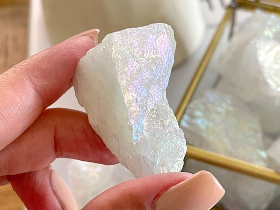 Angel Aura Quartz  | Crystals L Aura Quartz | Rainbow Quartz L Raw Angel Aura Quartz L Raw Crystals L Rocks And Geodes * Gift W/2 Items *