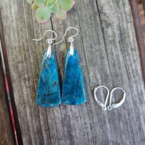 Shop Apatite Earrings! Silver apatite earrings. Unique apatite earrings.  Long apatite earrings | Natural genuine Apatite earrings. Buy crystal jewelry, handmade handcrafted artisan jewelry for women.  Unique handmade gift ideas. #jewelry #beadedearrings #beadedjewelry #gift #shopping #handmadejewelry #fashion #style #product #earrings #affiliate #ad