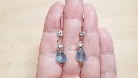 Small Blue Apatite Earrings. Bali Silver Earrings. Crystal Reiki Jewelry Uk. Gemini Jewelry.