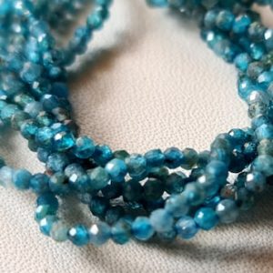 Shop Apatite Necklaces! 2.5mm Apaptite Faceted Rondelles Natural Apatite Beads For Necklace Blue Apatite Jewelry (1STR – 5STR Options) – DGA65 | Natural genuine Apatite necklaces. Buy crystal jewelry, handmade handcrafted artisan jewelry for women.  Unique handmade gift ideas. #jewelry #beadednecklaces #beadedjewelry #gift #shopping #handmadejewelry #fashion #style #product #necklaces #affiliate #ad