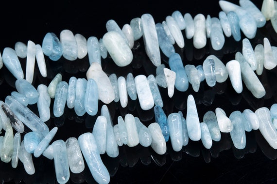 12-24x3-5mm Blue Aquamarine Beads Stick Pebble Chip Genuine Natural Grade Aa Gemstone Loose Beads 15.5" / 7.5"bulk Lot Options (112813)