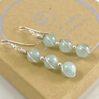 Aquamarine Earrings With Sterling Silver, March Birthstone, Dangle Earrings | Natural genuine Gemstone jewelry. Buy crystal jewelry, handmade handcrafted artisan jewelry for women.  Unique handmade gift ideas. #jewelry #beadedjewelry #beadedjewelry #gift #shopping #handmadejewelry #fashion #style #product #jewelry #affiliate #ad