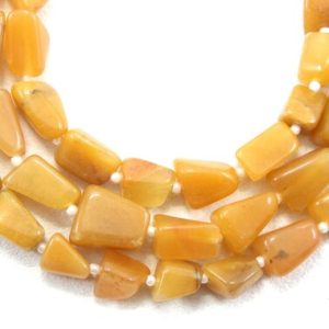 Shop Aventurine Chip & Nugget Beads! Top Quality Natural Yellow Aventurine Gemstone, 13.5" Long Strand Smooth Nuggets Shape Beads, Size 6×8-7×12 MM Making Jewelry, Wholesale | Natural genuine chip Aventurine beads for beading and jewelry making.  #jewelry #beads #beadedjewelry #diyjewelry #jewelrymaking #beadstore #beading #affiliate #ad