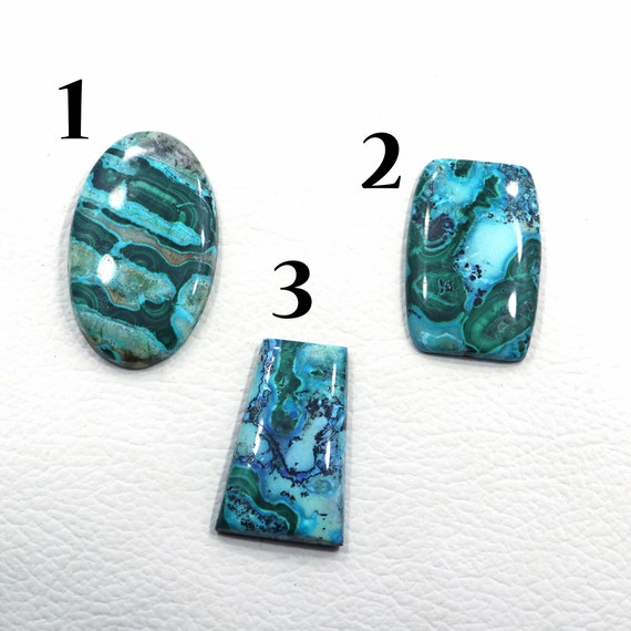 Azurite Malachite Cabochon: Blue Green Gemstone For Jewelry Making