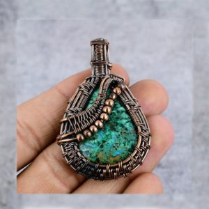 Shop Azurite Pendants! Azurite Malachite Copper Pendant Copper Wire Wrapped Gemstone Pendant Copper Jewelry Designer Pendant Gift For Her Malachite Gift For Love | Natural genuine Azurite pendants. Buy crystal jewelry, handmade handcrafted artisan jewelry for women.  Unique handmade gift ideas. #jewelry #beadedpendants #beadedjewelry #gift #shopping #handmadejewelry #fashion #style #product #pendants #affiliate #ad