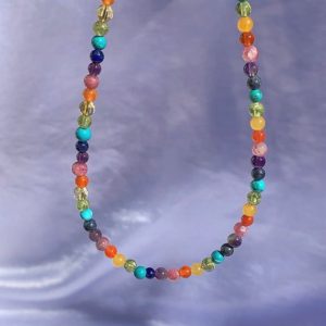 Shop Chakra Beads! Beaded Rainbow Choker, Crystal Bead Choker, Simple Bead Necklace, Pride Jewelry Necklace, Boho Choker Necklace | Shop jewelry making and beading supplies, tools & findings for DIY jewelry making and crafts. #jewelrymaking #diyjewelry #jewelrycrafts #jewelrysupplies #beading #affiliate #ad