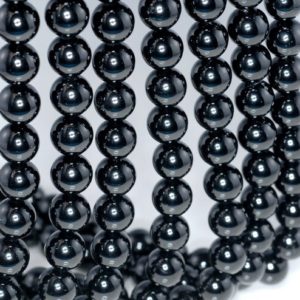 Shop Black Tourmaline Round Beads! 6mm Black Tourmaline Gemstone Grade AAA Black Round Loose Beads 7.5 inch Half Strand (90186326 H-729) | Natural genuine round Black Tourmaline beads for beading and jewelry making.  #jewelry #beads #beadedjewelry #diyjewelry #jewelrymaking #beadstore #beading #affiliate #ad