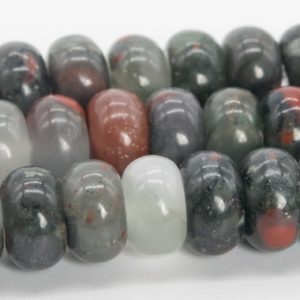 Shop Bloodstone Rondelle Beads! 10x6MM Gray & Red Blood Stone Beads Grade AAA Genuine Natural Gemstone Rondelle Loose Beads 15" / 7.5" Bulk Lot Options (110533) | Natural genuine rondelle Bloodstone beads for beading and jewelry making.  #jewelry #beads #beadedjewelry #diyjewelry #jewelrymaking #beadstore #beading #affiliate #ad