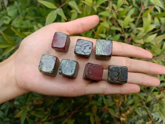 Dragon Bloodstone Cube Shaped Tumbled Stone
