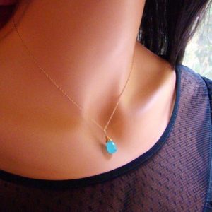 Shop Blue Chalcedony Pendants! Neon Blue Pendant. Blue Chalcedony Gold chain Necklace. Layered necklace. Gemstone pendant | Natural genuine Blue Chalcedony pendants. Buy crystal jewelry, handmade handcrafted artisan jewelry for women.  Unique handmade gift ideas. #jewelry #beadedpendants #beadedjewelry #gift #shopping #handmadejewelry #fashion #style #product #pendants #affiliate #ad