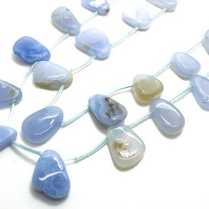 Shop Blue Lace Agate Chip & Nugget Beads! Natural Blue Lace Agate Flat Triangle Nugget Pebble Polished Gemstone Beads – PGS383 | Natural genuine chip Blue Lace Agate beads for beading and jewelry making.  #jewelry #beads #beadedjewelry #diyjewelry #jewelrymaking #beadstore #beading #affiliate #ad
