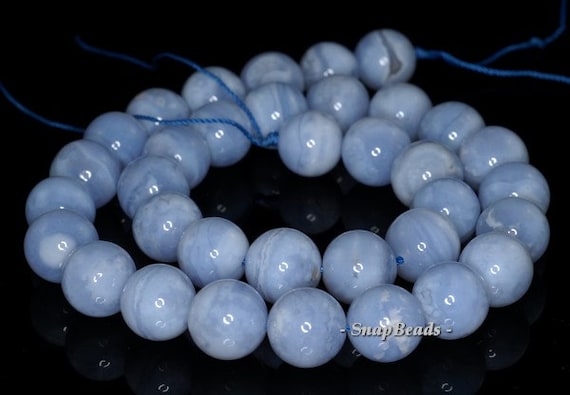 12mm Chalcedony Blue Lace Agate Gemstone Aa Blue Round 12mm Loose Beads 15.5 Inch Full Strand (90147729-259)