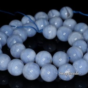 Shop Blue Lace Agate Round Beads! 12mm Chalcedony Blue Lace Agate Gemstone AA Blue Round 12mm Loose Beads 7.5 Inch Half Strand (90147729 H-259) | Natural genuine round Blue Lace Agate beads for beading and jewelry making.  #jewelry #beads #beadedjewelry #diyjewelry #jewelrymaking #beadstore #beading #affiliate #ad