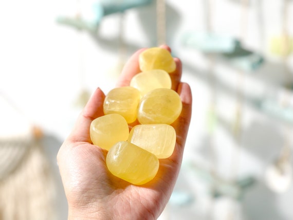 Lemon Calcite Tumbled Crystals Healing Crystal Home Decor Crystal Gifts Pocket Stones