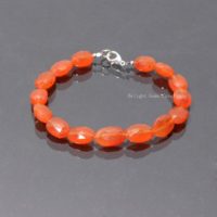 Natural Carnelian Faceted Oval Bead Bracelet, 9×11-9x14mm Carnelian Beaded Bracelet, New Arrival- Christmas Gift Bracelet For Girls Women | Natural genuine Gemstone jewelry. Buy crystal jewelry, handmade handcrafted artisan jewelry for women.  Unique handmade gift ideas. #jewelry #beadedjewelry #beadedjewelry #gift #shopping #handmadejewelry #fashion #style #product #jewelry #affiliate #ad