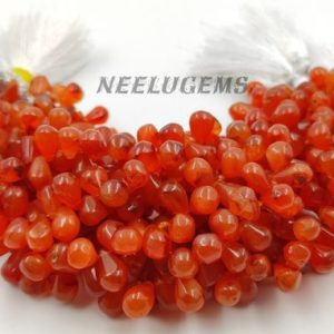 Shop Carnelian Bead Shapes! Natural Orange Carnelian Smooth Teardrops Shape Beads,Carnelian Drops Beads,Carnelian Plain Gemstone Beads,7.5" Inches Carnelian Drop Beads | Natural genuine other-shape Carnelian beads for beading and jewelry making.  #jewelry #beads #beadedjewelry #diyjewelry #jewelrymaking #beadstore #beading #affiliate #ad
