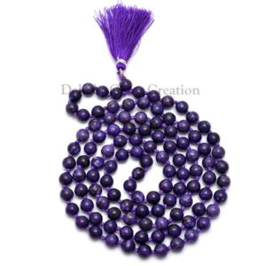 Shop Charoite Necklaces! Beads Mala, Charoite 108 Beads Mala Necklace, 8mm Smooth Round Beads, Tassel Necklace, Meditation Mala, hand knotted Purple Beads Japa Mala | Natural genuine Charoite necklaces. Buy crystal jewelry, handmade handcrafted artisan jewelry for women.  Unique handmade gift ideas. #jewelry #beadednecklaces #beadedjewelry #gift #shopping #handmadejewelry #fashion #style #product #necklaces #affiliate #ad