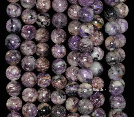 10mm   Genuine Charoite Gemstone A Purple Round 10mm Loose Beads 7.5 Inch Half Strand (90144679-249)