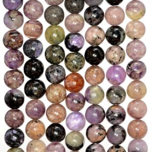 Shop Charoite Beads! 8MM Purple Genuine Charoite  Gemstone Purple Round Loose Beads 7.5 inch Half Strand (80009659 H-A181) | Natural genuine beads Charoite beads for beading and jewelry making.  #jewelry #beads #beadedjewelry #diyjewelry #jewelrymaking #beadstore #beading #affiliate #ad
