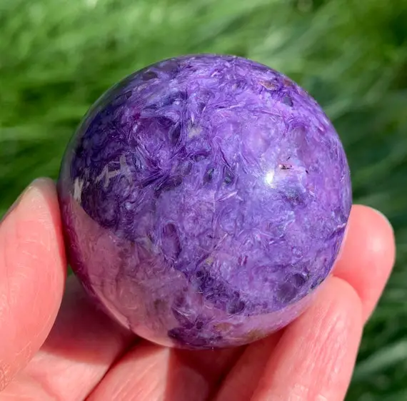 Charoite Sphere 50mm - Genuine Crystal Ball From Russia