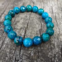 Chrysocolla Bracelet. Teal Blue Gemstone Statement Bracelet Handmade By Miss Leroy | Natural genuine Gemstone jewelry. Buy crystal jewelry, handmade handcrafted artisan jewelry for women.  Unique handmade gift ideas. #jewelry #beadedjewelry #beadedjewelry #gift #shopping #handmadejewelry #fashion #style #product #jewelry #affiliate #ad