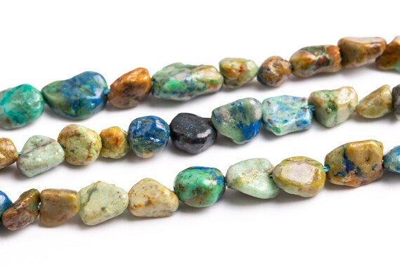 4-8x3-5mm Chrysocolla Beads Grade A Gemstone Pebble Chips Loose Beads 15.5" / 7.5" Bulk Lot Options (118787)