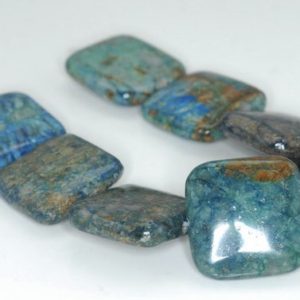 Shop Chrysocolla Bead Shapes! 25X25mm Green Blue Chrysocolla Quantum Quattro Gemstone Square Loose Beads 7.5 inch Half Strand (90188507-675) | Natural genuine other-shape Chrysocolla beads for beading and jewelry making.  #jewelry #beads #beadedjewelry #diyjewelry #jewelrymaking #beadstore #beading #affiliate #ad