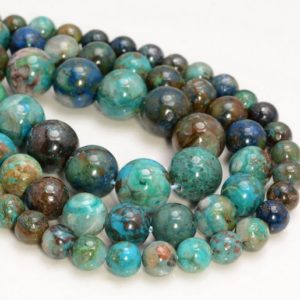 Shop Chrysocolla Beads! Genuine Shattuckite Chrysocolla Quantum Quattro Gemstone Grade AA 6mm 8mm 10mm Round Loose Beads (A245) | Natural genuine beads Chrysocolla beads for beading and jewelry making.  #jewelry #beads #beadedjewelry #diyjewelry #jewelrymaking #beadstore #beading #affiliate #ad