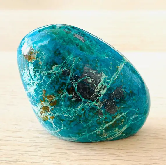 Chrysocolla Crystal (188g) Blue Green Chrysocolla Peru Natural Green Blue Turquoise Tumbled Polished Crystal Gemstone Rare #30