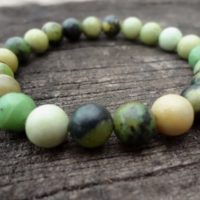 Chrysoprase Bracelet. Boho Style Natural Green And Black Gemstone Statement Bracelet Handmade By Miss Leroy | Natural genuine Gemstone jewelry. Buy crystal jewelry, handmade handcrafted artisan jewelry for women.  Unique handmade gift ideas. #jewelry #beadedjewelry #beadedjewelry #gift #shopping #handmadejewelry #fashion #style #product #jewelry #affiliate #ad