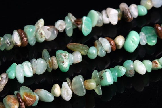 4-10mm Chrysoprase / Australian Jade Beads Pebble Chips Grade Aaa Genuine Natural Gemstone Bead 15.5" Bulk Lot Options (108376)