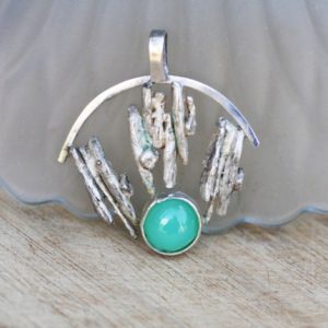 Shop Chrysoprase Pendants! Natural Chrysoprase Pendant in Solid Sterling Silver , Unisex Pendant , Large , Bezel , Teal Gem , Healing Gem , Wedding , 18th Anniversary | Natural genuine Chrysoprase pendants. Buy handcrafted artisan wedding jewelry.  Unique handmade bridal jewelry gift ideas. #jewelry #beadedpendants #gift #crystaljewelry #shopping #handmadejewelry #wedding #bridal #pendants #affiliate #ad
