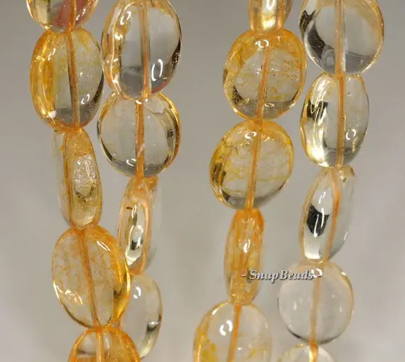 20x15mm Citrine Quartz Gemstone Oval Loose Beads 7 Inch Half Strand (90191309-b16-527)