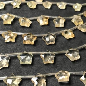 Shop Citrine Bead Shapes! New Brand CITRINE Star Cut Briolettes Beads, 8 Inches Strand Natural Citrine 11-12 MM Approx An Amazing Item At Low Price | Natural genuine other-shape Citrine beads for beading and jewelry making.  #jewelry #beads #beadedjewelry #diyjewelry #jewelrymaking #beadstore #beading #affiliate #ad